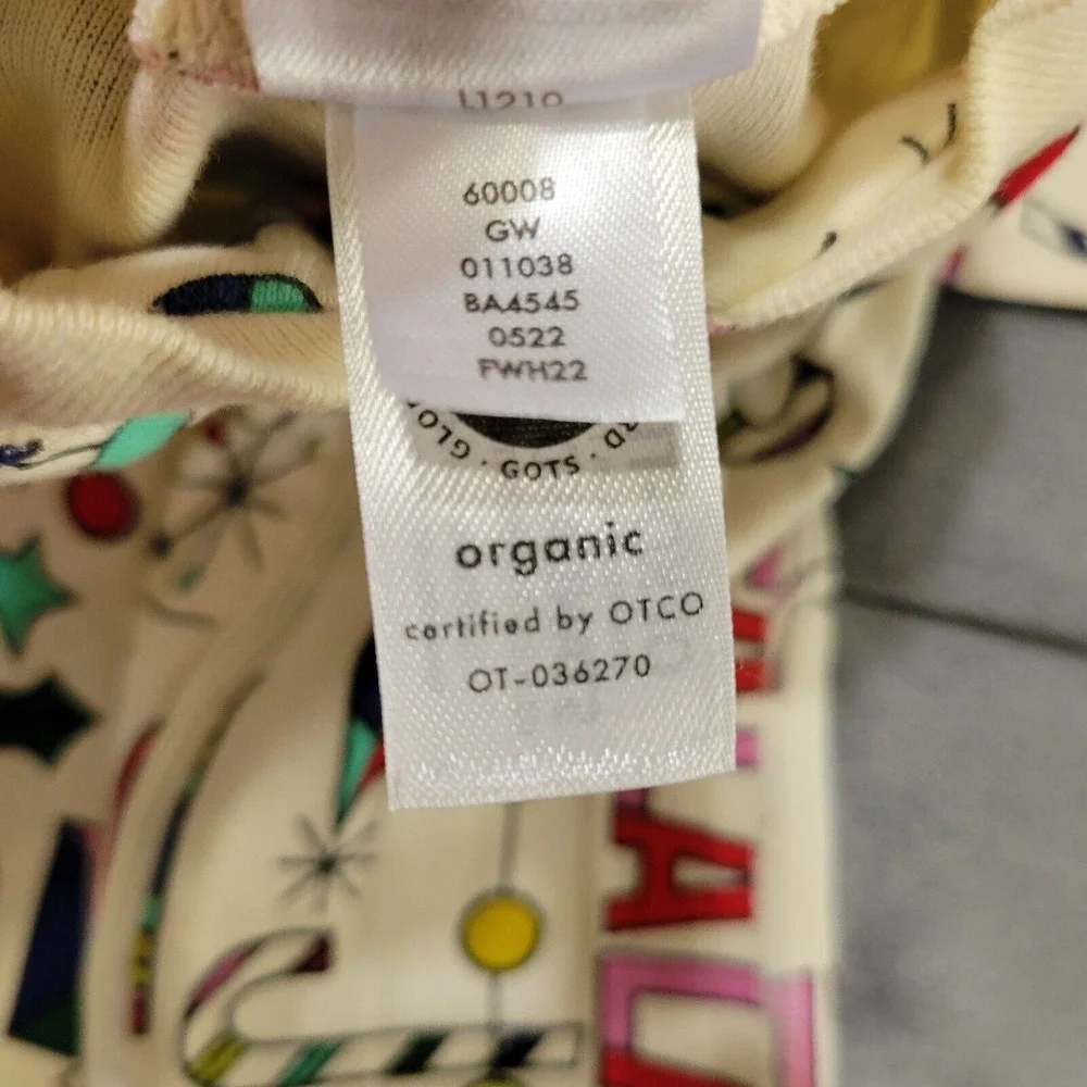 Hanna Andersson PJ Baby 3 Month Christmas‎ Pajama Green Red Fala Organic Stained